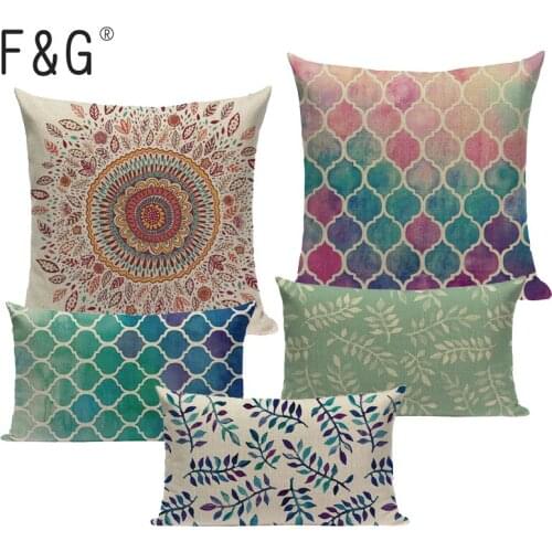 New Hot Pillow Case Nordic Style Linen Lattice Fringe embroidered cushions 45Cmx45Cm Square Office Chair Car Handmade Pillows