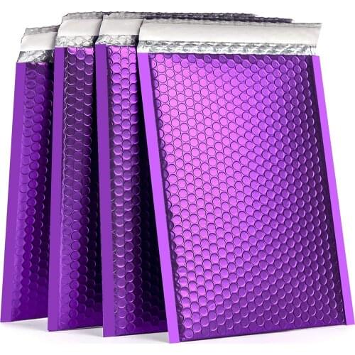Mailing 50PCS Purple Bubble Padded Shipping Envelopes For Mailer Gift Packaging Self Seal Courier Storage Bag Mail Shipment