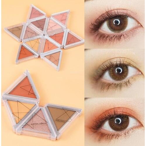 Portable Eyeshadow Palette Matte Eyeshadow Waterproof Fashion Women Folding Four-Color Magic Eyeshadow