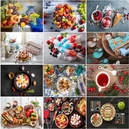 CHENISTORY Frame Picture Diy Oil Painting By Numbers Kits Acrylic Wall Art Home Decors Fruits Coloring By Numbers For Diy Gift