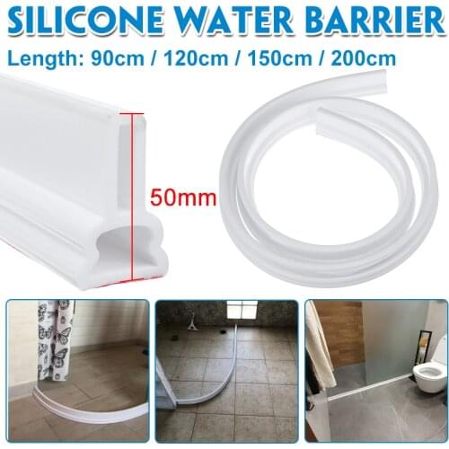 Flood Barrier Rubber Dam Silicon Water Blocker Kitchen Bathroom Water Stopper Dry and Wet Separation Home Improve Don't Slip