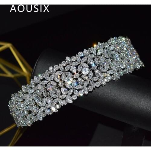 100% Gold Plated Luxury AAA Zircon Vintage Baroque Girl Headdress Wedding Hair accessories Jewelry Bride Crown Jewelry Gift