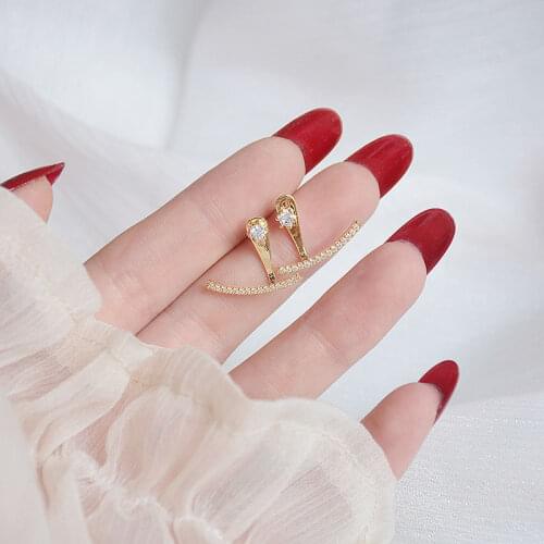 Koreans Smile Earrings Temperament Zircon Exquisite Luxury Jewelry For Women Earrings Accessories Fashion Popular Earring Gift