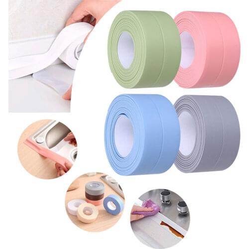 22mm Wide Bathroom Shower Sink Bath Sealing Strip Tape White PVC Self Adhesive Wall Stickers Waterproof Wall Sticker for Kitchen