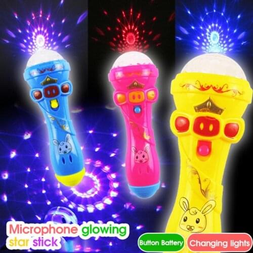 Funny Lighting Toys Kids Jouet Bebe Flash Microphone Model Cute Mini Wireless Music Karaoke Luminous Toys For Baby Model Gifts