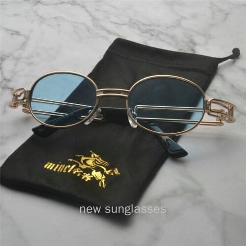 Luxury Brand Round Sunglasses Women Vintage Gradient Glasses Metal Frame Small Clear Sun Glasses Female Green Red Eyewear UV NX