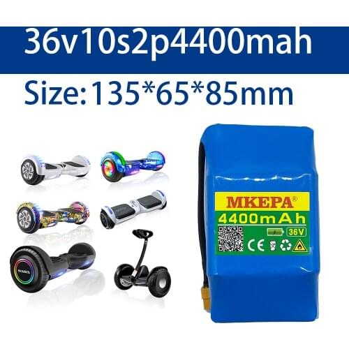 100% New Original 36v 4.4ah lithium battery 10s2p 36v battery 4400mAh lithium ion pack 42V 4400mah scooter twist car battery