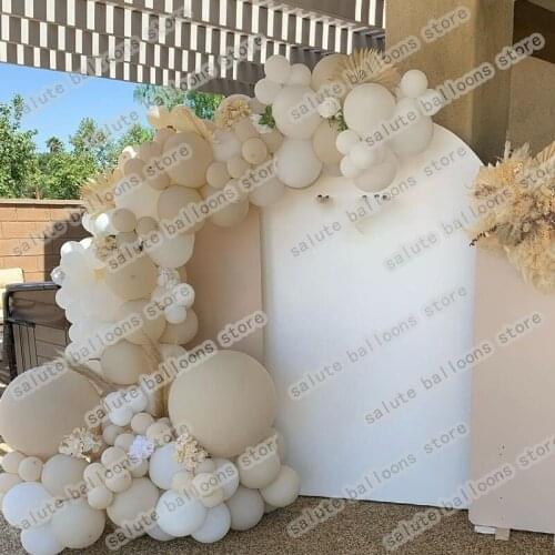 102PCS Sand White Garland Weddingdecoration Balloon Arch Birthday Showershower Birthday Decoration Grand Event St PatricksDay