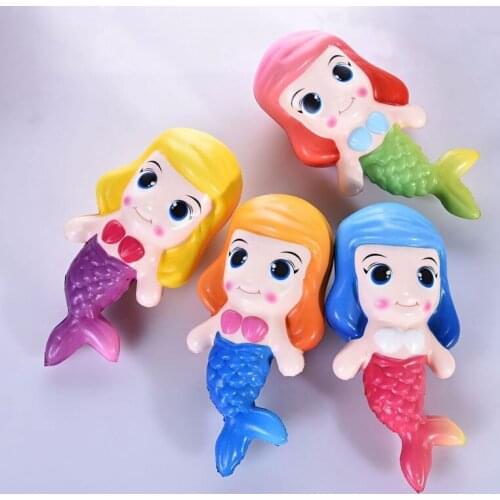 12CM Jumbo Squishy Cute Mermaid Slow Rising Squeeze Toy Phone Strap Decors