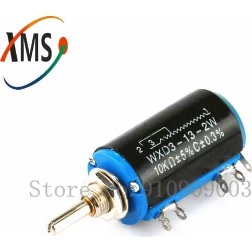 2PCS WXD3-13-2W 10K ohm WXD3-13 2W Rotary side Rotary Multiturn Wirewound Potentiometer