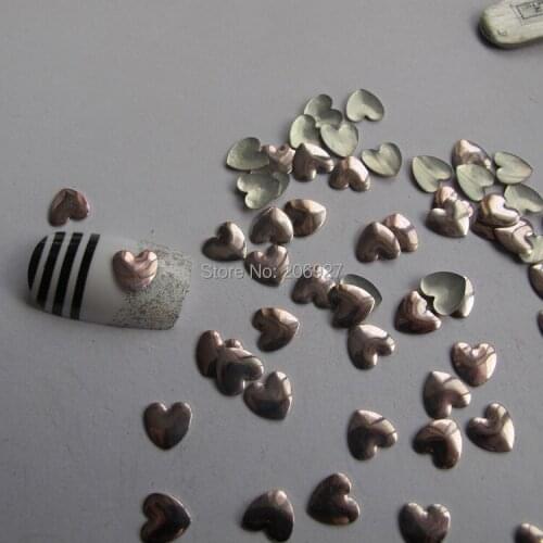200pcs Cute S-82 6mm Nail Art Pink Heart Metal Stud Nail Art Decoration