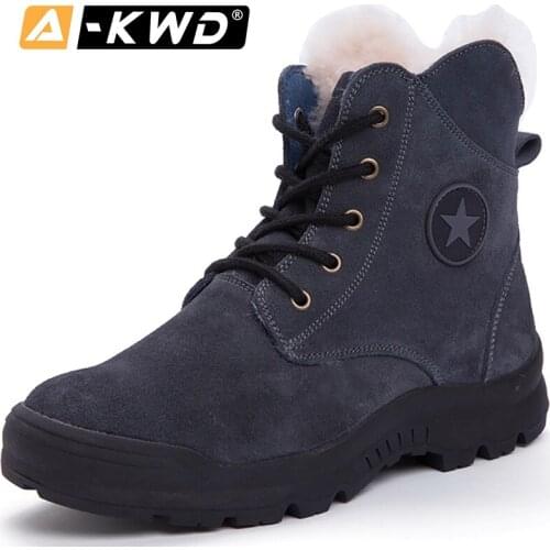2019 Fashion Men Snow Boots Winter Men Boots With Fur Men Shoes Winter Warm Werk Schoenen High Top Work Boots Khaki Sneakers Men