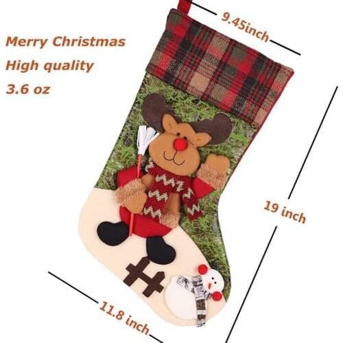 2020 New Version 19inch Christmas Stocking Classic Personalized Big Xmas Stockings Santa, Snowman, Reindeer Character