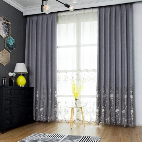2021 Shading Pastoral Small Fresh Embroidered Curtains Study Shading Curtain Cloth Flower Curtain for Living Dining Room Bedroom