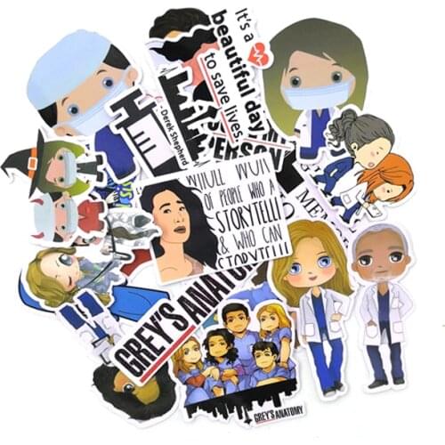 21pcs Greys Anatomy paster characters anime movie funny decals scrapbooking diy decoration phone laptop waterproof decorations