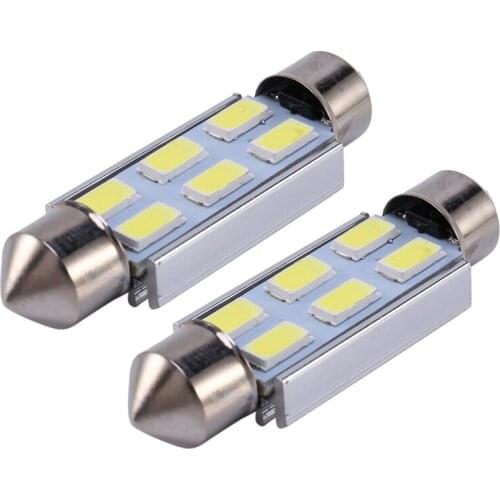 2 x 6 LED Festoon Lamp Bulb 5630 SMD White Light DC 12V 41mm Low consumption
