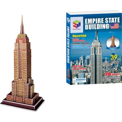 3D Puzzles Empire State Building Model Mode Toys Brain Teaser Learning Educational Games Children Jigsaw Toys for Christmas Gift