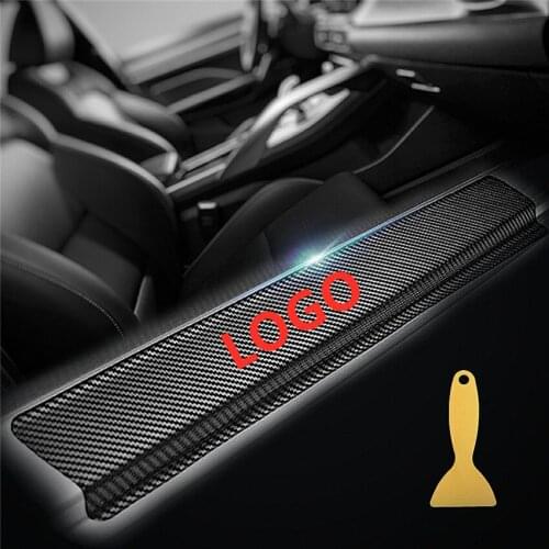 4Pcs Carbon Fiber Threshold Stickers Door Sill Protector Decal for Audi Q5 Car Styling car stickers 3D Carbon Fiber Vinyl