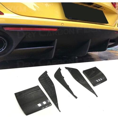 5PCS Car Boot Lip Wing Spoile Rear Bumper Diffuser Carbon Fiber for Ferrari California 2015 FRP Decorations