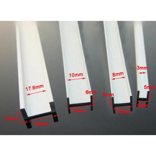 5pcs U-shaped aluminum groove profile,Bezel grooved aluminum,guide Card slot Glass fixed inner groove,CNC machining cutting