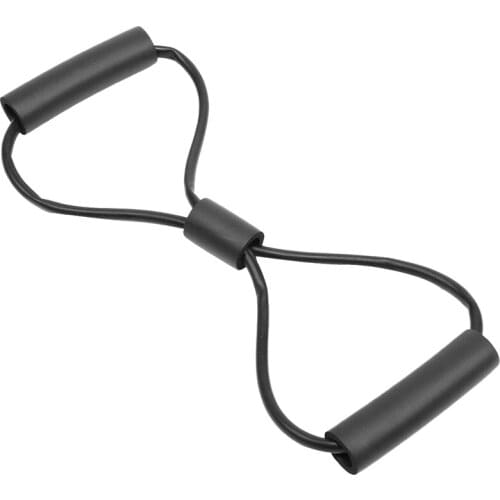 8 Fitness Resistance Band with Handles Pure Barre Workout Chest Arm and Shoulder Stretch Bands Exercise Equipment Black