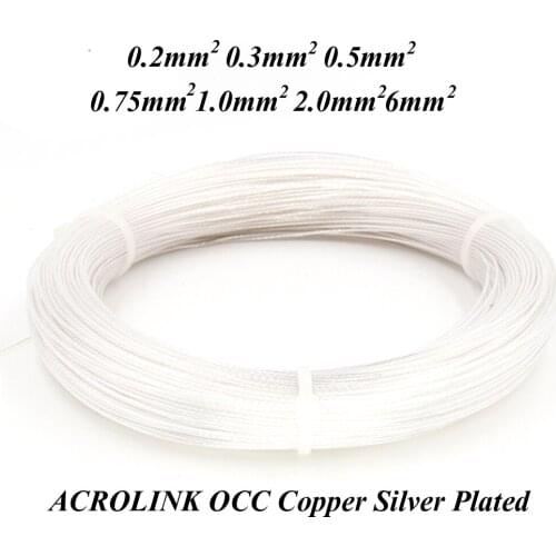ACROLINK 0.2MM2-6.0MM2 High Purity Silver Plated OCC Wire For Hifi Audio DIY Amplifier Speaker Headphone AWG24-AWG10