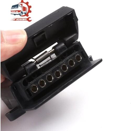 AOHEWEI 7 Pin Flat Trailer Socket Female Couplings Adaptor Towbar Towing Car Electronic Connector for Caravan Lorry Truck