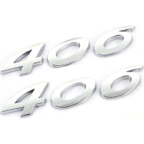 ABS Car sticker 406 Logo Emblem Auto stickers Decal Badge For Peugeot 406 206 207 307 308 408 508 3008 Car Styling Accessories