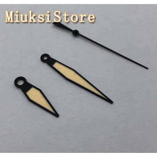 Parnis black yellow watch hands luminous mark fit ETA 2824 2836 automatic movement