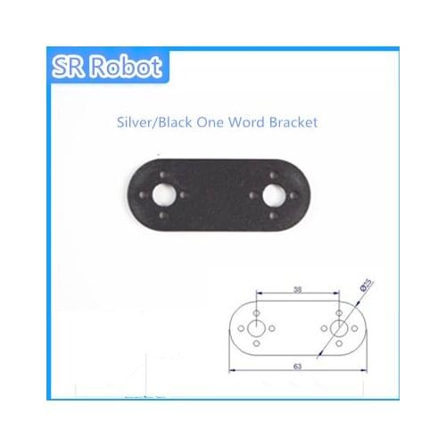Official 10pcs/Lot Silver/Black One Word Bracket For Servo Installation Robot Arm DIY Robotic Kit Humanoid Robotics Accessory