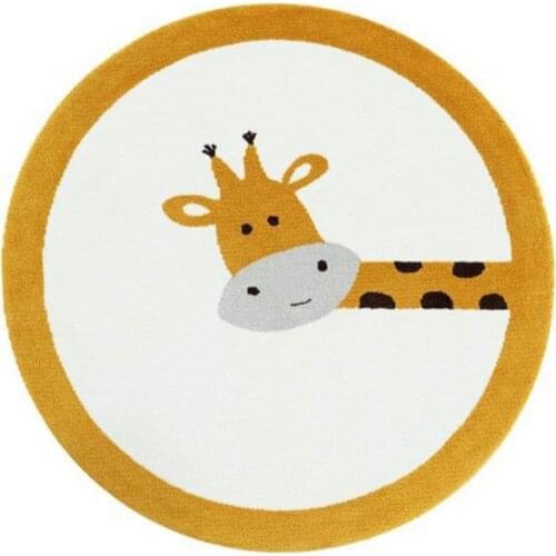 Baby Play Mat Crawling Carpet Kids Room Floor Rug Round Cartoon Deer Elk Printed Game Pad Playmat Bedroom Nursery Decor G2AE