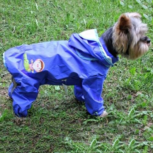 Pet Dog Raincoat Jumpsuit Overalls Cloak For Small Medium Dogs Waterproof Clothes Puppy Removable Hooded Rain Coat Poodle Pug