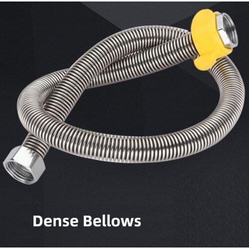 SUS304Stainless Steel Corrugated Pipe Bellows DN15 Inlet Pipe Hot and Cold Anti-explosion Hose Pipe for Water Heater Water Pipe