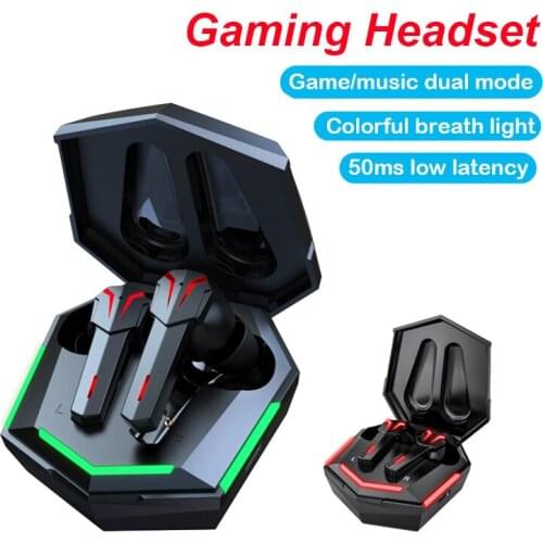 TWS Blue-tooth Earphones Gaming Headset 9D Hifi Stereo Wireless Headphones LED Light Noise Cancelling Gamer Headsets With Mic