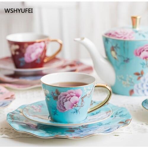 Exquisite country style bone china coffee cup European small luxury suit British afternoon tea set ceramic high-end coffee cup