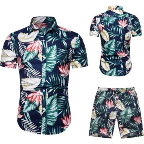 Conjunto De CamisetasYPantalones Corto Con Estampado Floral Para Hombre,Ropa Informal De Manga Corta,Chándal De Talla Grande, Ve