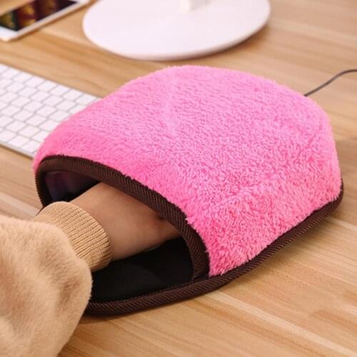 USB Heated Mouse Pad Hand Warmer with Wristguard Warm Winter Mouse Mat for Home and Office Desk