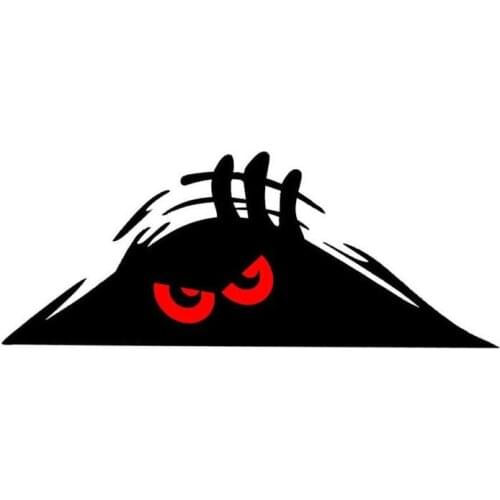 Creative Cute Eyes Refective Sheeting Peeper Scary Funny Car Bumper Window Vinyl Decal Sticker Red Black White Color Can Choose