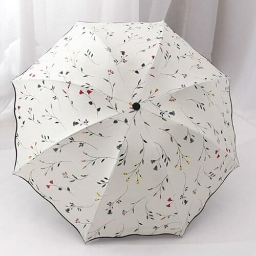 LISM 2020 Floral ANTI-UV Foldable Umbrella Rain Women Mini Flower Umbrella For Women Windproof Ultralight Umbrellas Female YS716