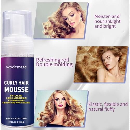 Hair Styling Mousse Natural Curl Enhancing Mousse Moisturizing Frizz-Free Curl Hairstyle Mousse 150ml