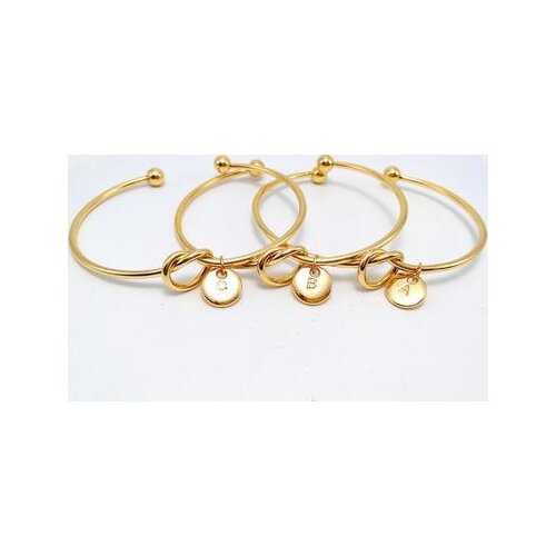 Initial Letter Charm Bangles Fashion Woman Bow-knot Bracelet Argent For Girls Party Luxury Jewelry Gifts