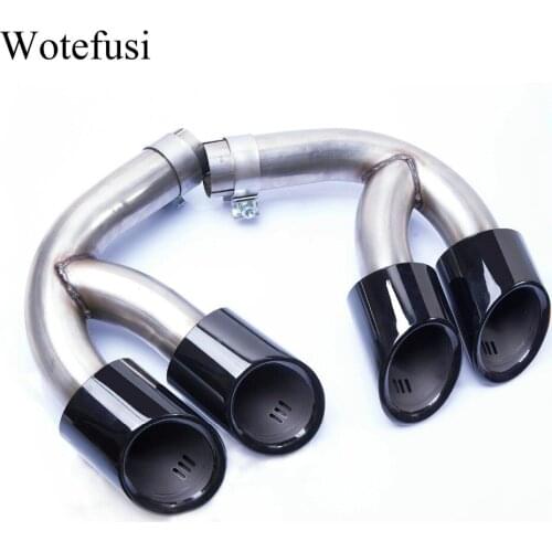 Wotefusi Exhaust Pipes Muffler Tail Tip For 2018 2019 2020 Porsche Cayenne 3.0T Black [QPA522]