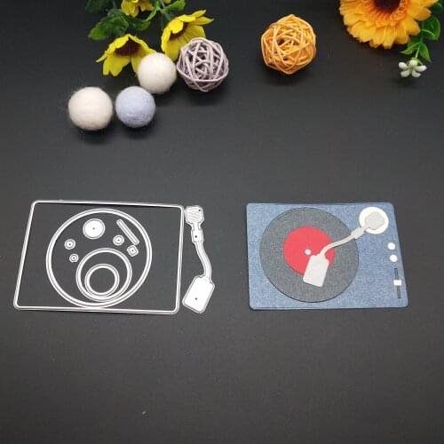 New Metal Cutting Dies Vinyl Record Player New Stencils For DIY Scrapbooking Paper Cards Craft Making Craft Decoration 113*78mm