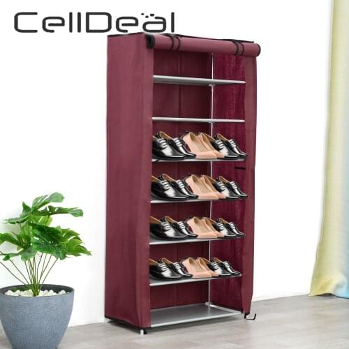 3/4/5/7layers Non Woven Fabric Shoes Shelf Multiple Sizes Shoes Rack Enclosed Dust Proof Waterproof Home Storage for Bedroom