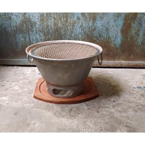 Portable charcoal barbecue grills BBQ retro refractory clay stove heat preservation heating brazier old style stove table BBQ