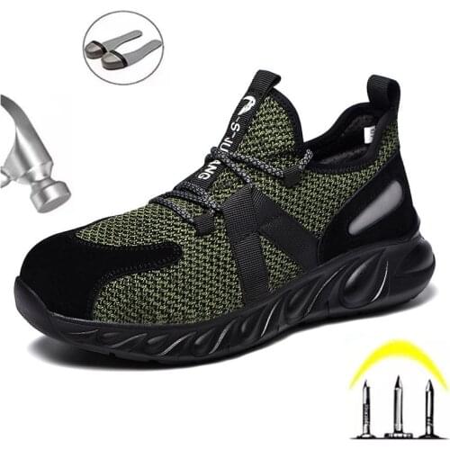 Casual Breathable Mesh Deodorant Work Safety Shoes Indestructible European Standard Steel Toe Anti-smashing Protective Shoes