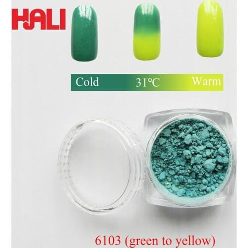 SELL temperature sensitive pigment, color to color thermochromic pigment powder, 31C green to yelow, 1 lot=10gram, free shipping