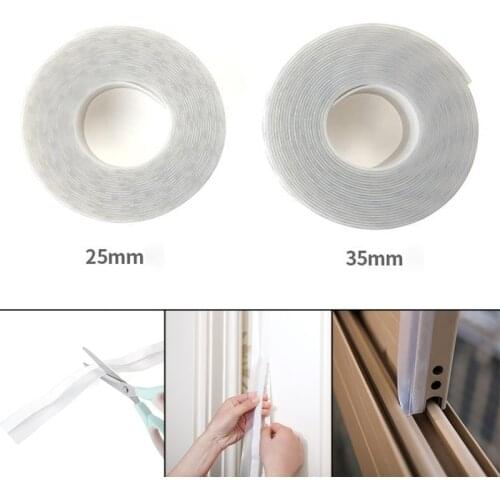 Simple Transparent Weatherstrip Draft Stopper Frameless Window Sliding Door Seals Silicon Rubber Dust Insect Door Strip 5M