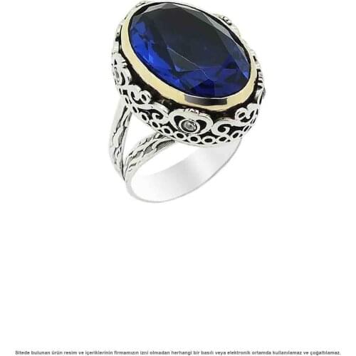 Sapphire Cubic Zirconia Silver Women 'S Ring