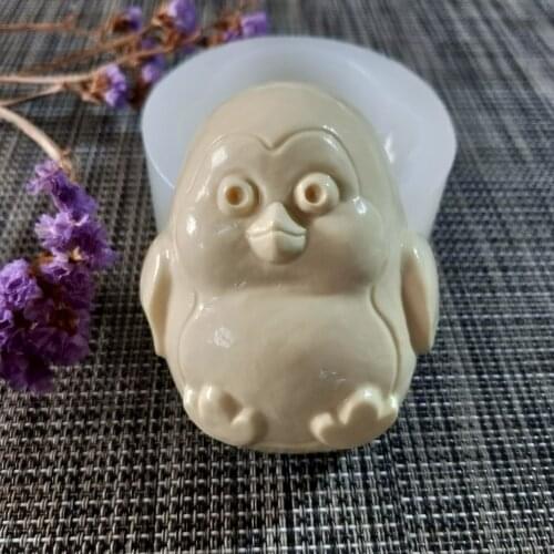 Mol DW0136 PRZY Silicone Mold Soap Mould 3d Animals Cute Penguin Baby Handmade Soap Making Molds Candle Silicone Mold Resin Clay